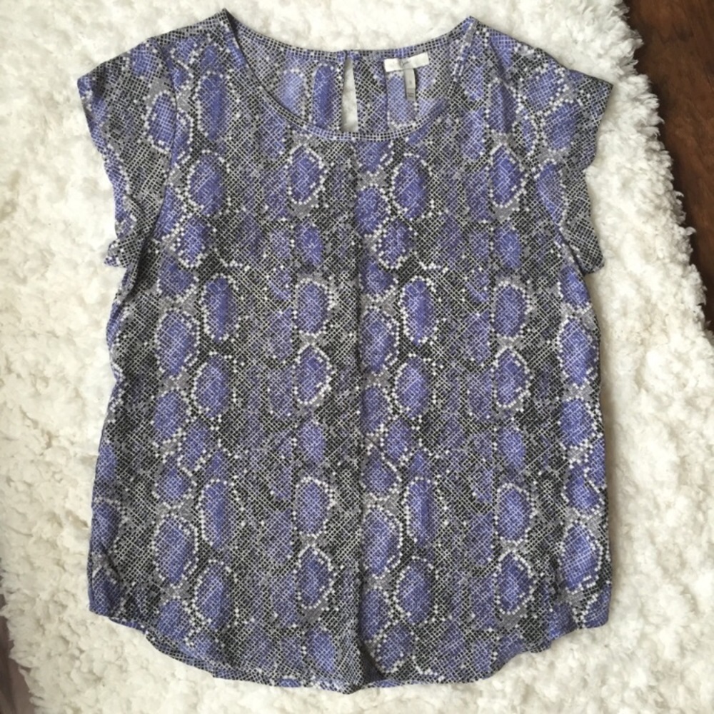 Joie Purple Printed Short Sleeve Top